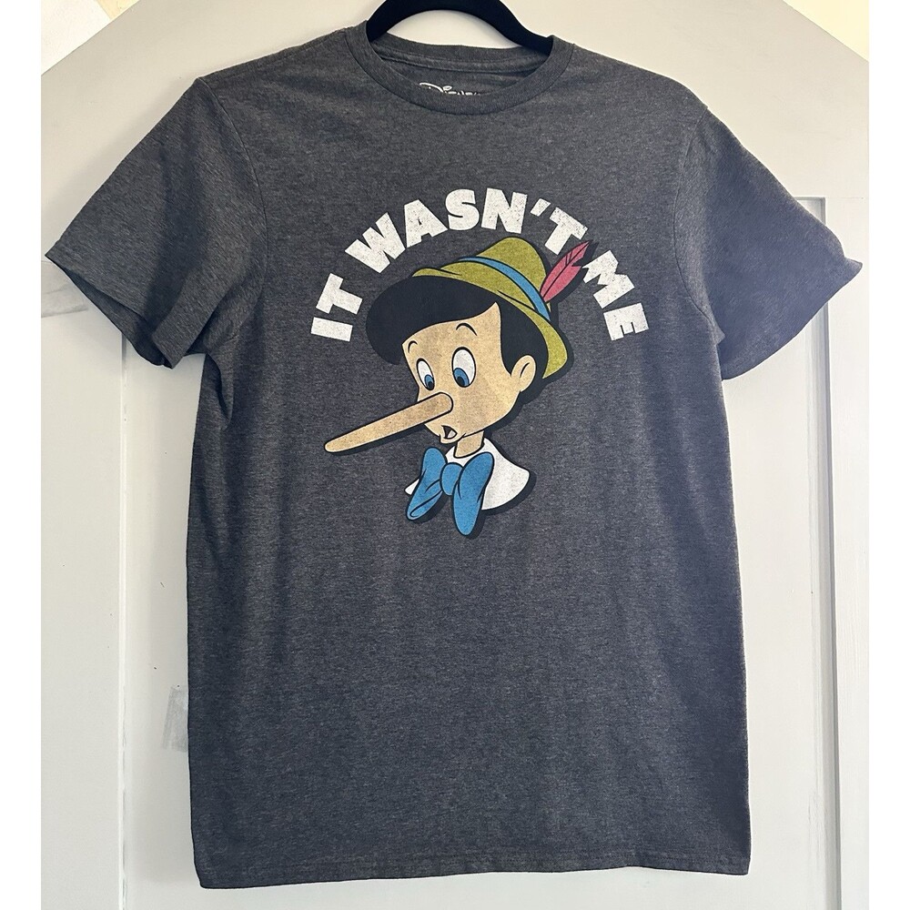 Disney Pinocchio It Wasn't Me Gray Short Sleeve T-Shirt Men Woman Unisex Sz S